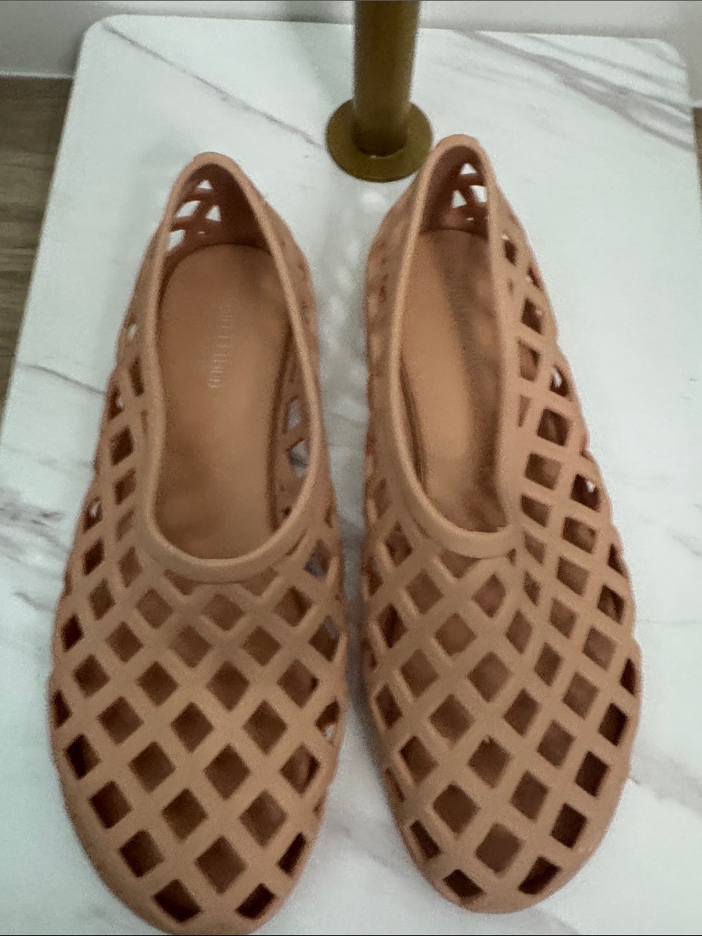 Women’s Jellz - Beige Lattice Slip-On Flats